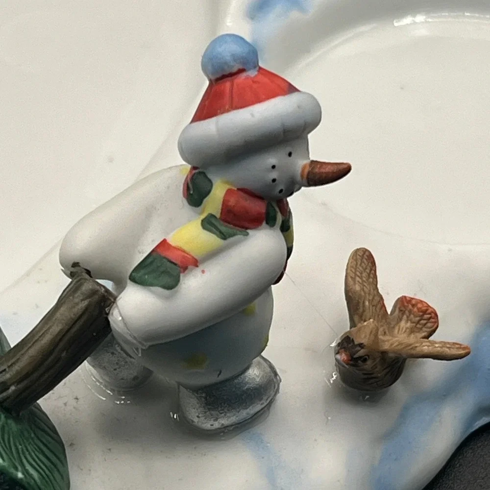 Vtg Partylite P7870 Snowbell 3 Wick Candle Holder Tree Snuffer 11